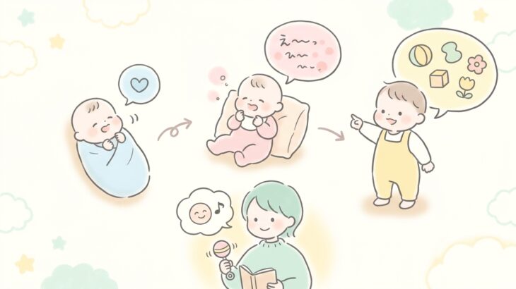 喃語はいつから？月齢別の発達と声かけのコツ