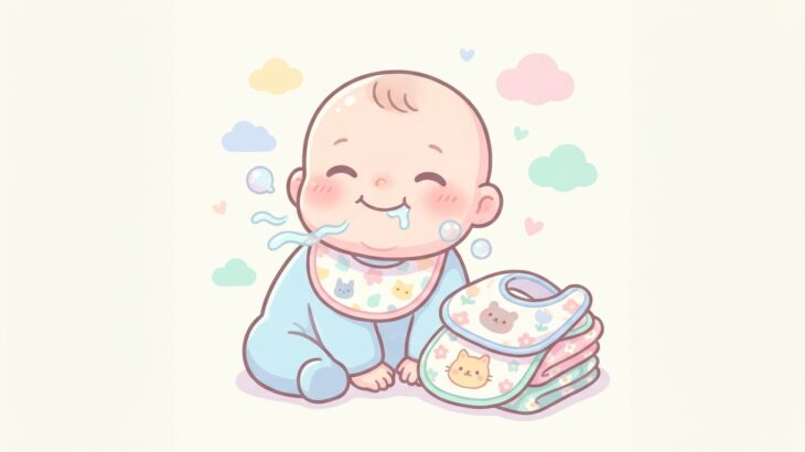 赤ちゃんのよだれが多い理由とスタイ替え時期