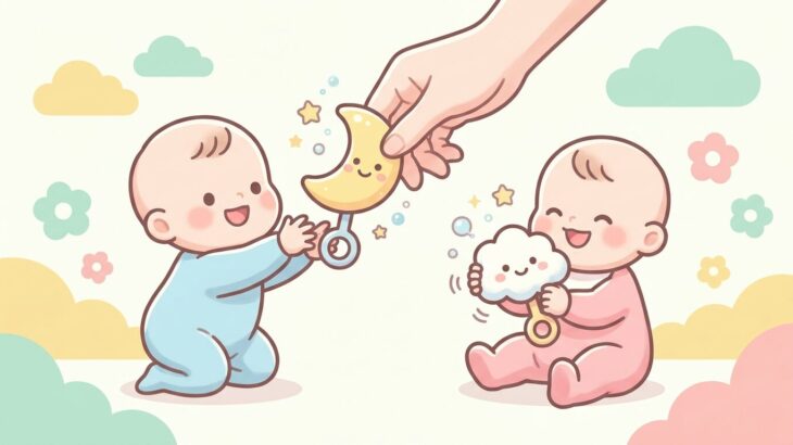 赤ちゃんのラトル・ガラガラ遊び方 | 月齢別ガイド