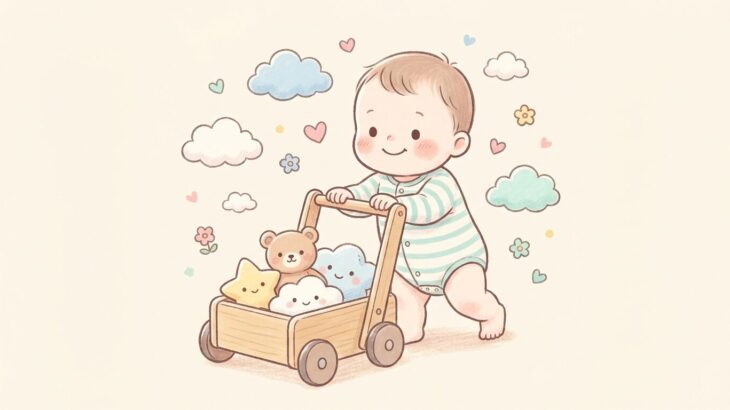 赤ちゃんの手押し車はいつから？歩く練習の効果と選び方