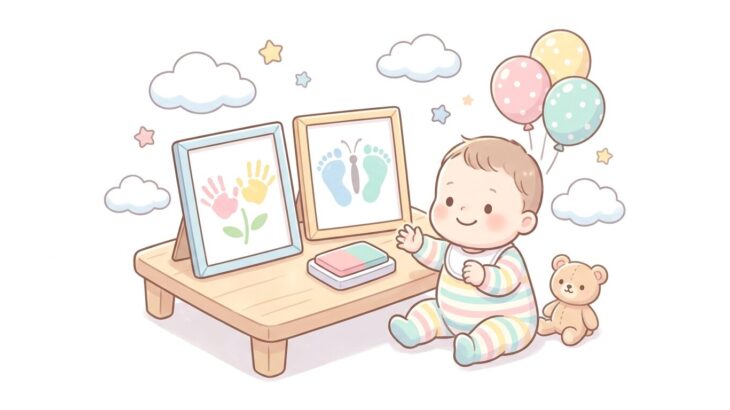 赤ちゃんの手形足形アート | 月齢別デザインとやり方