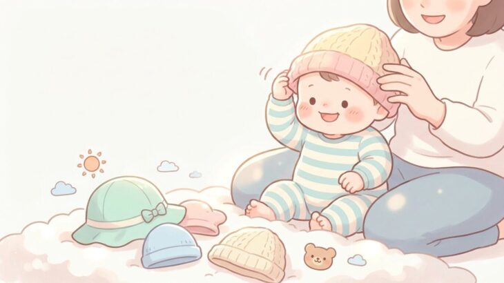 赤ちゃんが帽子を嫌がる時の慣らし方とサイズ選び