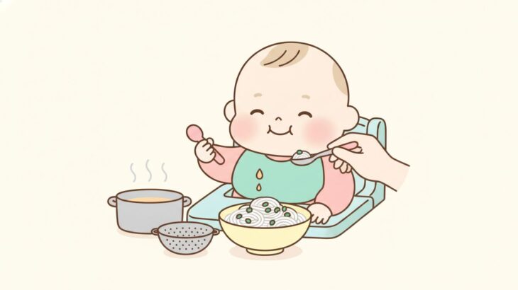 離乳食のそうめん | いつから？塩抜きと月齢別レシピ