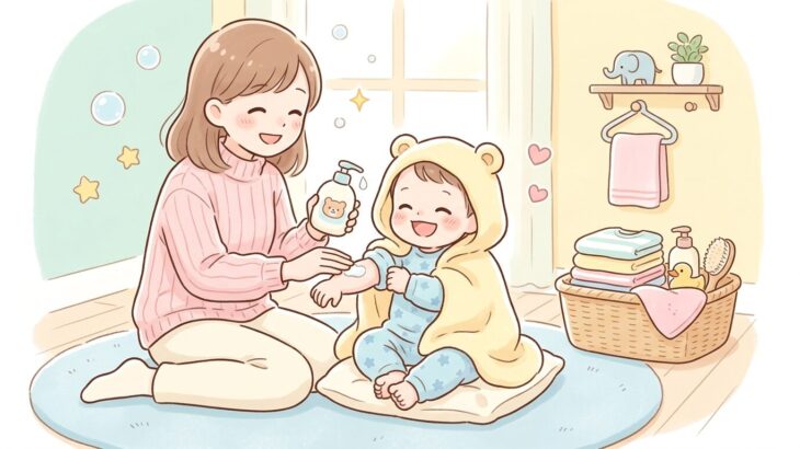 1歳のお風呂上がりルーティン | 保湿＆着替え時短術