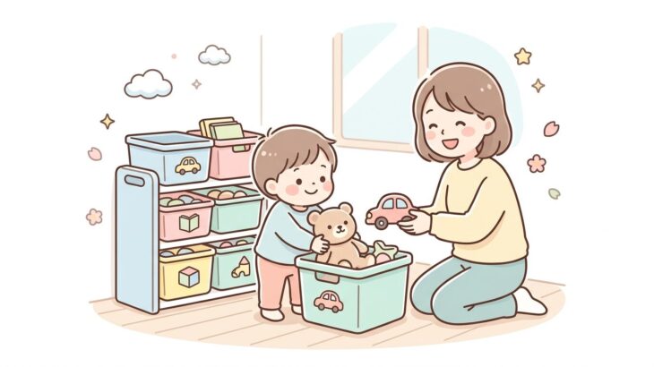 セリア子ども収納 | 自分で片付く仕組みの作り方