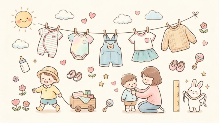 子ども服サイズ早見表 | 年齢別の目安とブランド差