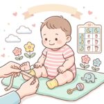 赤ちゃんの足サイズ早見表 | 月齢別の目安と正しい測り方