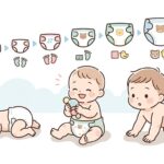 おむつサイズ早見表 | 月齢別の目安とサイズアップ時期