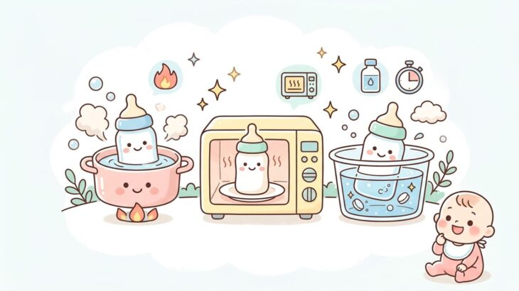 哺乳瓶消毒の比較ガイド | 煮沸・レンジ・薬液の使い分け