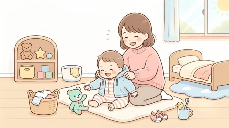 1歳の朝の身支度ルーティン | イヤイヤ対策と時短術