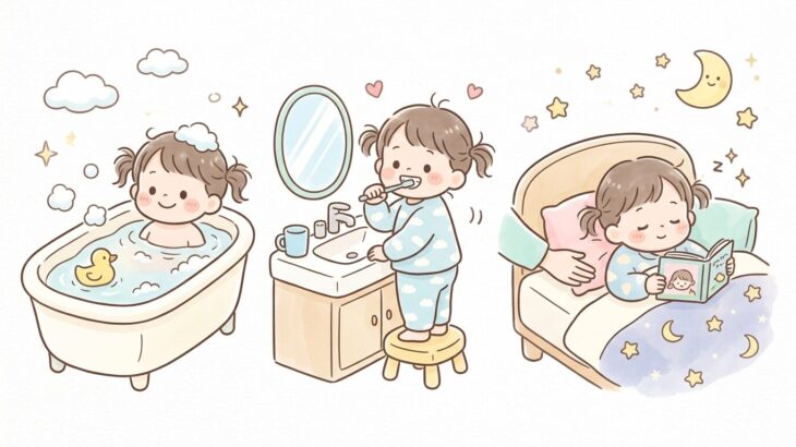 3歳の夜ルーティン完全ガイド | 寝るまでの流れ