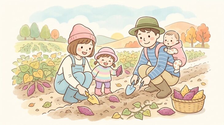 子連れ芋掘り完全ガイド | 0〜3歳の服装と持ち物