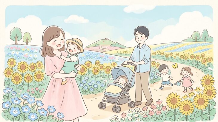子連れ花畑おでかけ完全ガイド | ひまわり・ネモフィラ