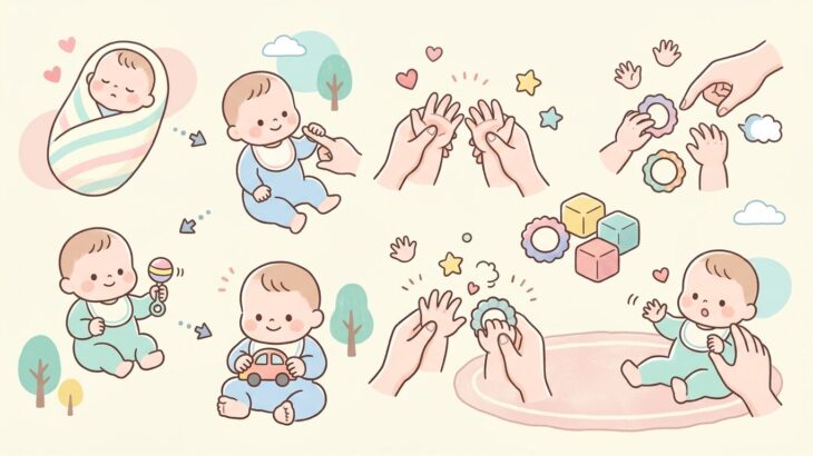 赤ちゃんの握力の発達 | 月齢別の目安と遊び方