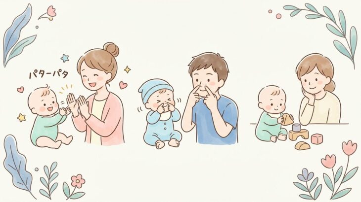 赤ちゃんの真似っこはいつから？月齢別の時期と伸ばす遊び方