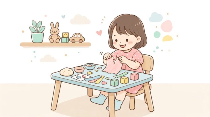 2歳の手先の発達を伸ばすはさみ前の準備遊びアイデア