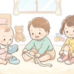 0〜3歳 足サイズ早見表 | 月齢別の目安と測り方