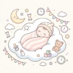 赤ちゃんの睡眠時間早見表 | 月齢別の合計と回数