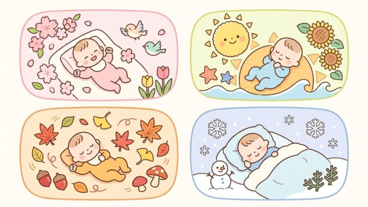 おひるねアート季節別アイデア集 | 春夏秋冬の飾り付け