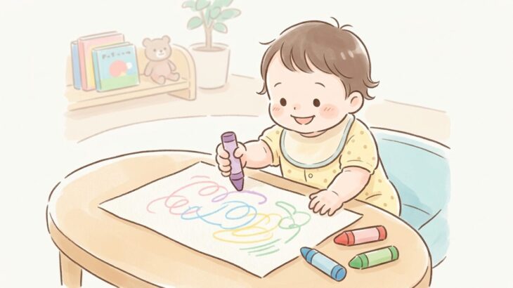 1歳のクレヨンデビュー完全ガイド | 持ち方と描かせ方
