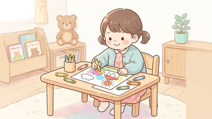 3歳の塗り絵 | はみ出さず塗る力を育む遊び方
