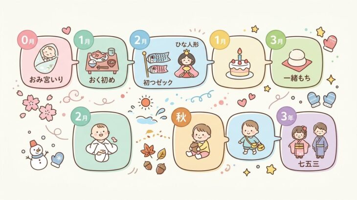育児の年間行事カレンダー 0〜3歳のお祝い一覧