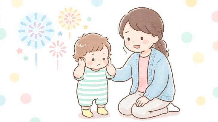 1歳と花火大会 | 怖がる時の対処とイヤーマフ・観覧距離の目安