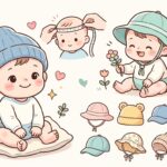 赤ちゃんの帽子の選び方 | 季節別サイズと被せ方