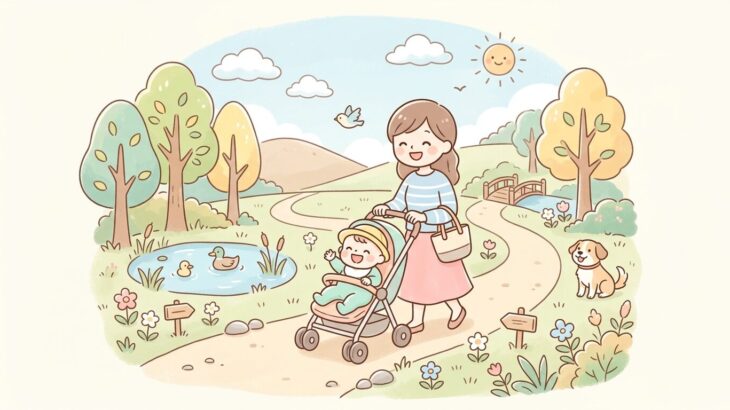 赤ちゃんの散歩コース作り方 | 月齢別の時間と距離