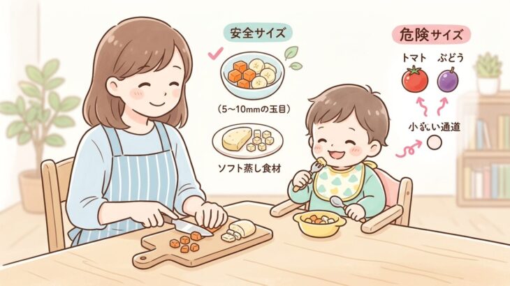 2歳の食べ物の切り方|喉に詰まらせない大きさの基本